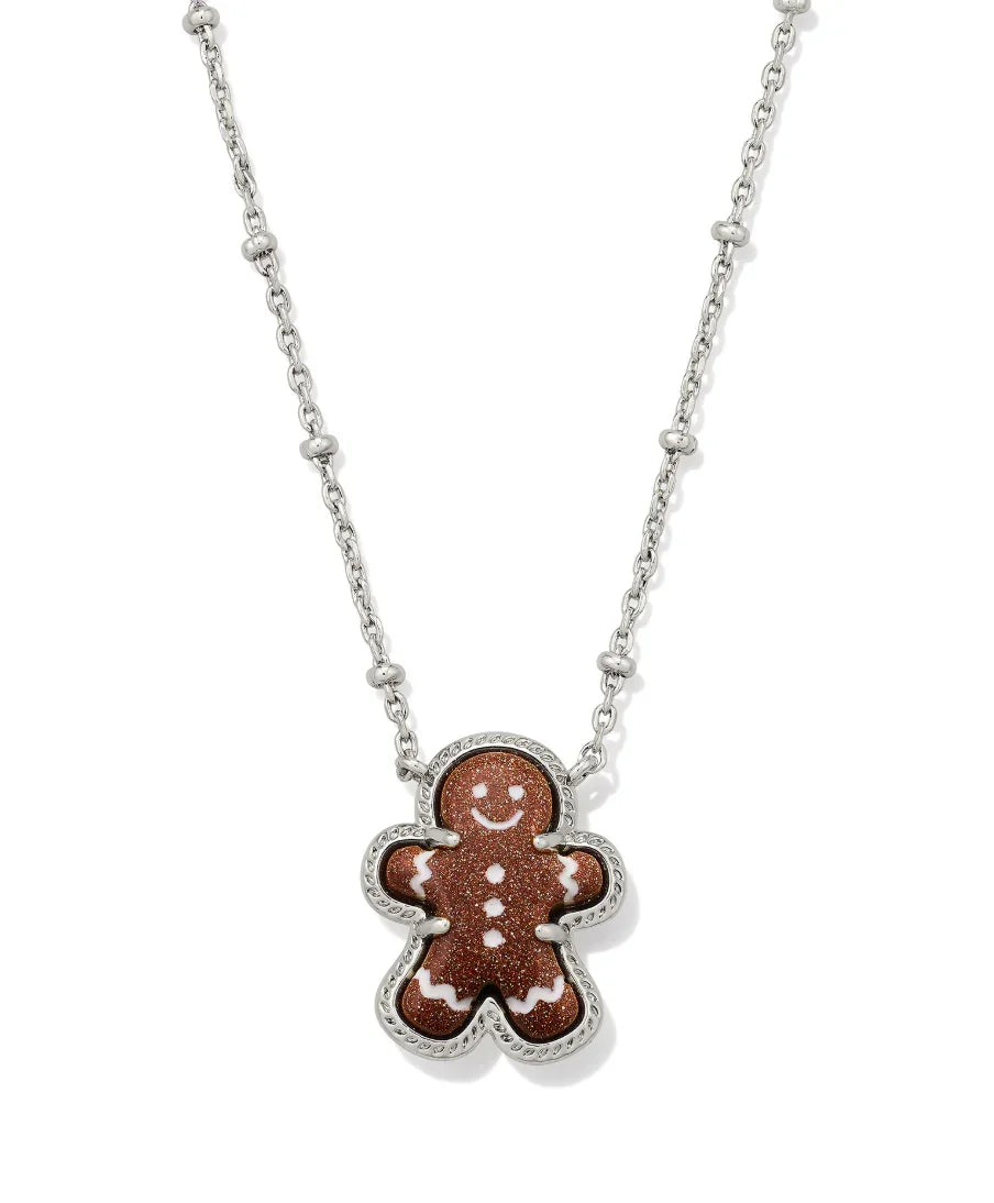 Kendra Scott Gingerbread Silver Short Pendant Necklace