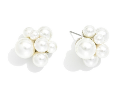 Pearl Cluster Stud Earrings