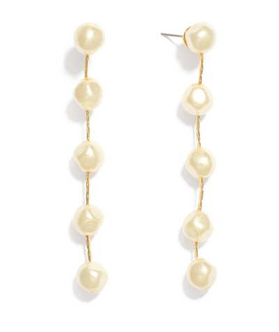 Pearl Beaded Chain Link Earrings
