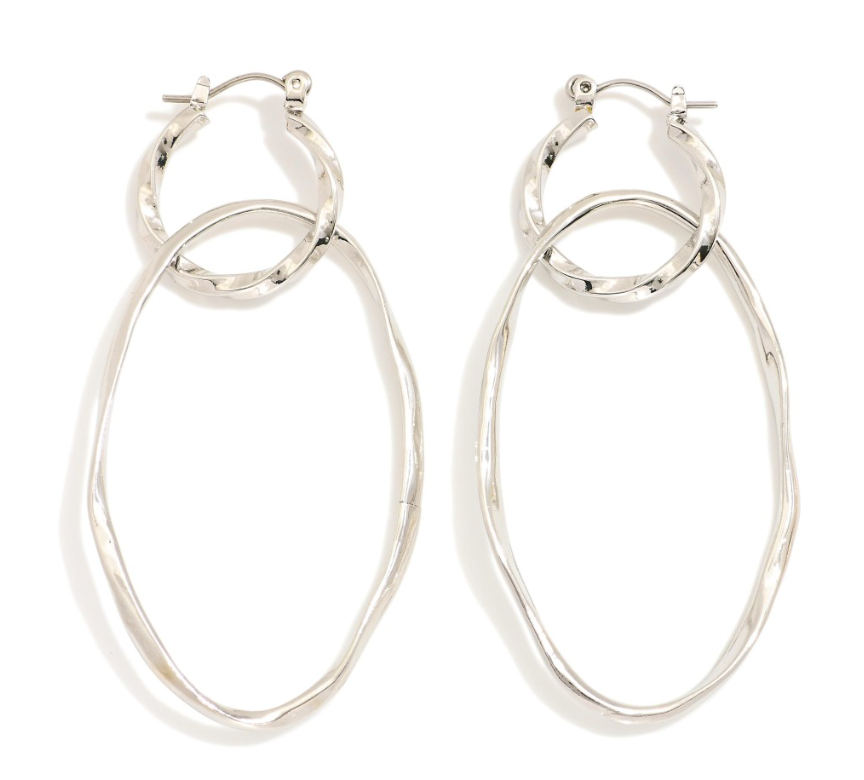 Hoop & Oval Drop Earrings