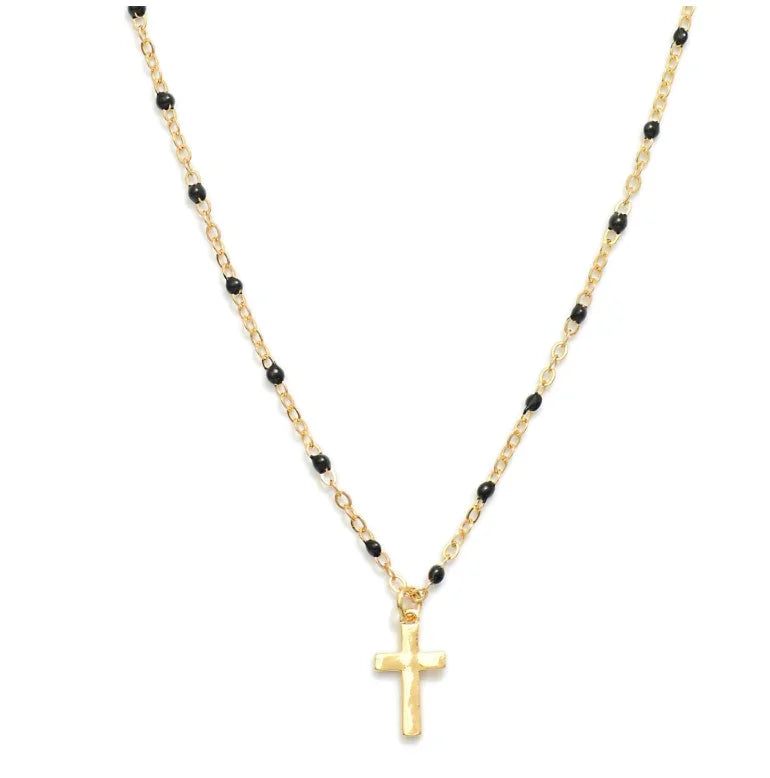 Cross & Color Link Chain - Black