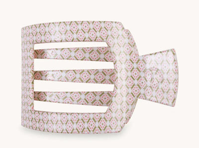 Teleties Large Flat Square Clip - Pine & Pearl