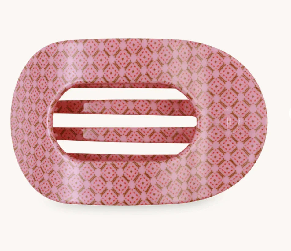 Teleties Flat Round Large Hair Clip - Berry Cozy