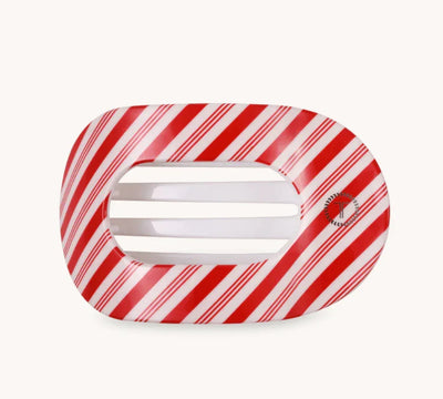 Teleties Flat Round Large Hair Clip - Candy Cane Crush