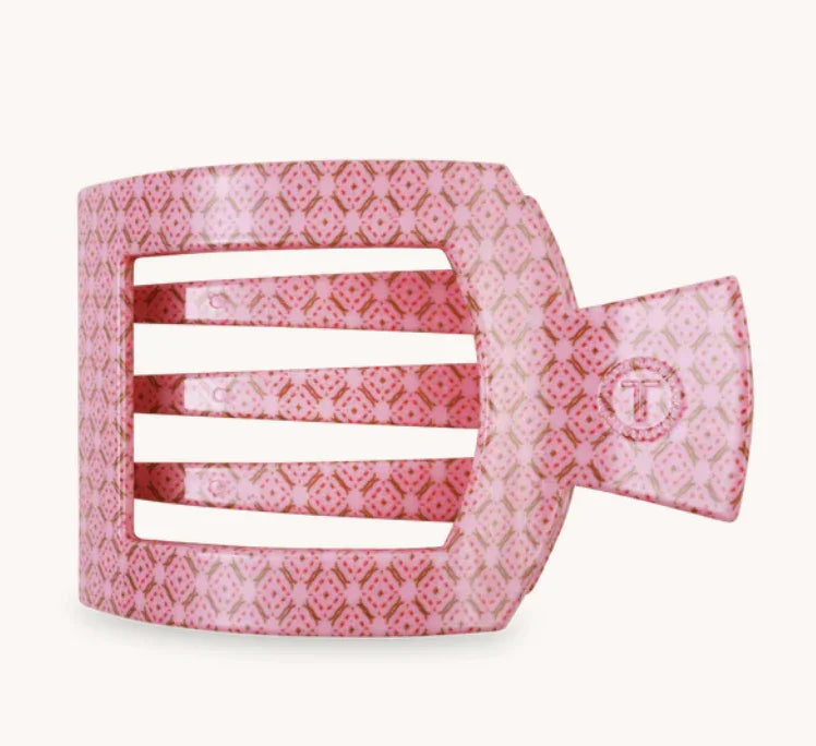 Teleties Medium Flat Square Clip - Laura Park Berry Cozy