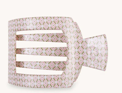 Teleties Medium Flat Square Clip - Laura Park Pine & Pearl