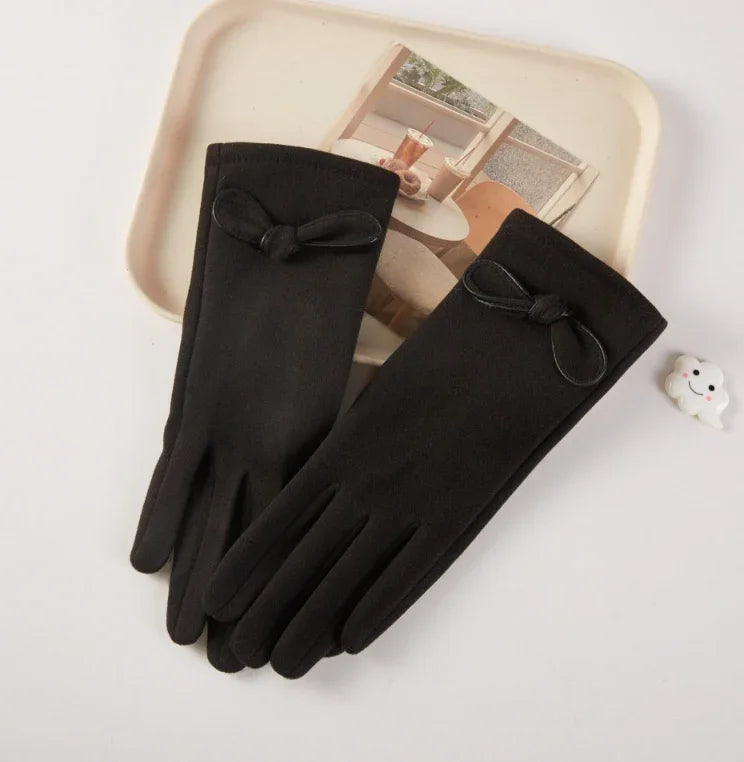 Soft Knit Bow Gloves