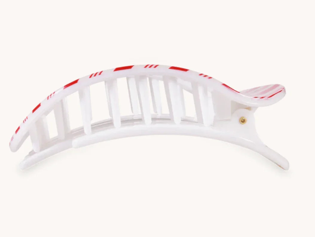 Teleties Flat Round Medium Hair Clip - Candy Cane Crush