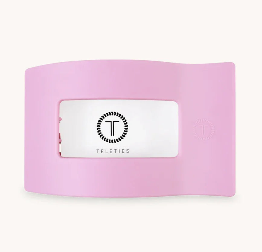 Teleties Medium Flat Rectangle Clip - Merry Pinkmas