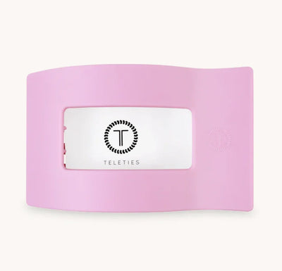 Teleties Medium Flat Rectangle Clip - Merry Pinkmas