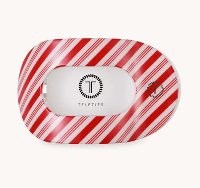 Teleties Flat Round Small Hair Clip - Candy Cane Crush