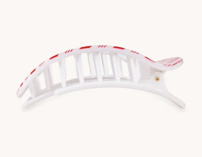Teleties Flat Round Small Hair Clip - Candy Cane Crush