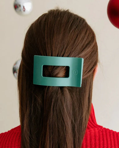 Teleties Medium Flat Rectangle Hair Clip - Fir Real