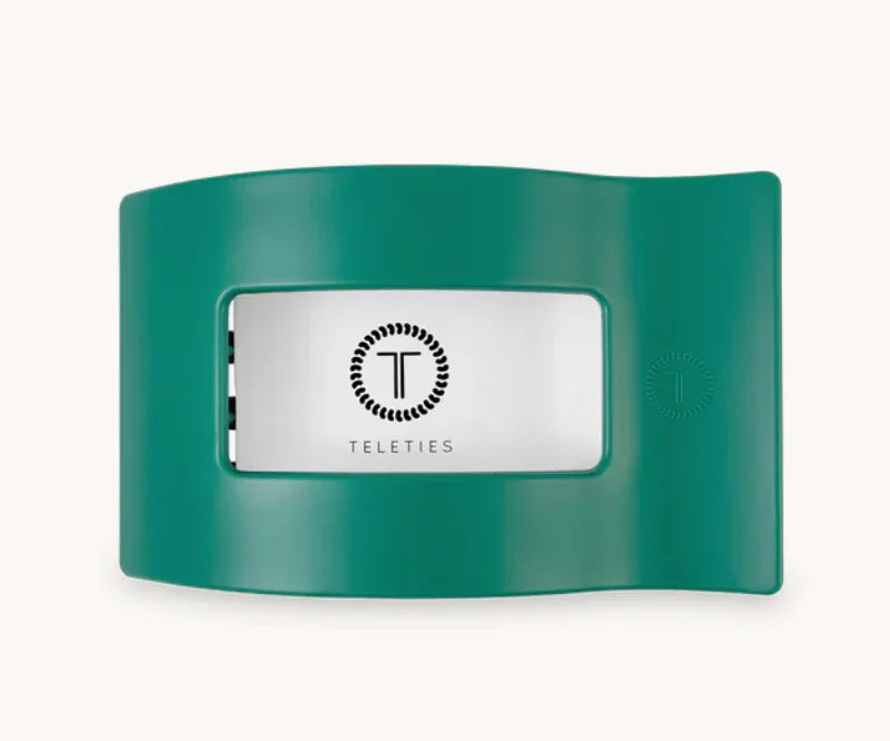 Teleties Small Flat Rectangle Clip - Fir Real