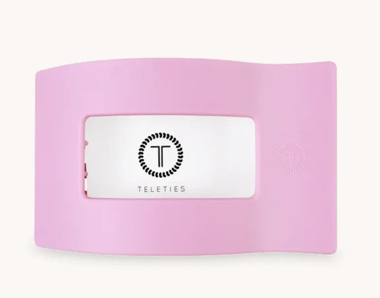 Teleties Small Flat Rectangle Clip - Merry Pinkmas