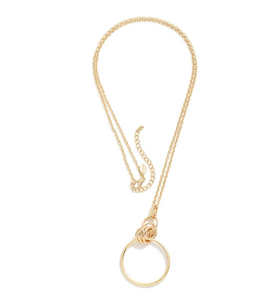 Long Chain Link Hoop Necklace