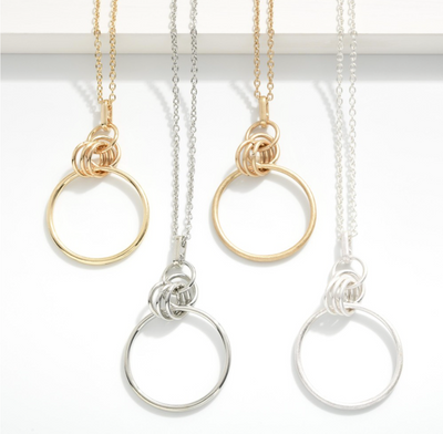 Long Chain Link Hoop Necklace
