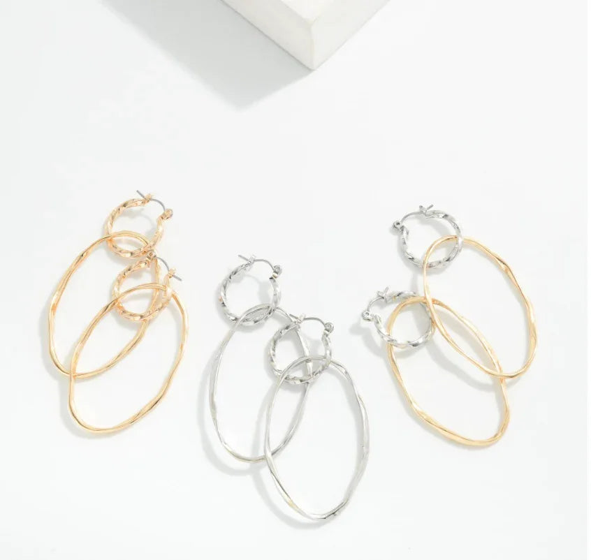 Cone Drop Pearl Earrings - Silver