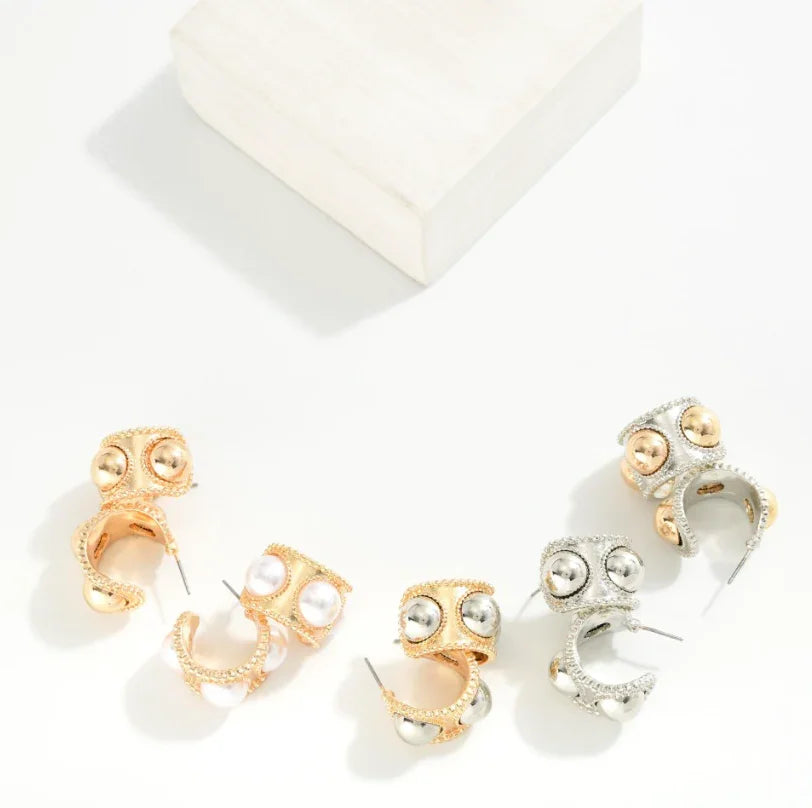 Chunky Hoop Dome Earrings