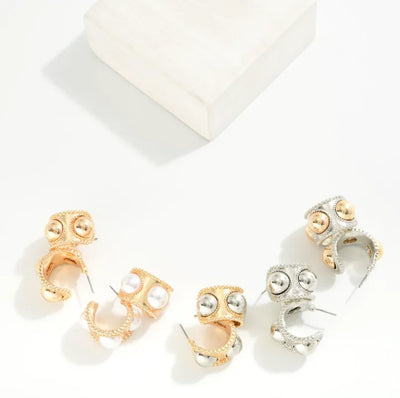 Chunky Hoop Dome Earrings