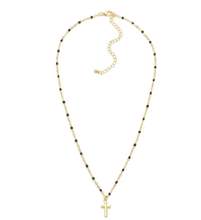 Cross & Color Link Chain - Black