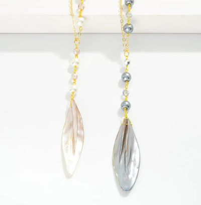 Long Shell Necklace - White
