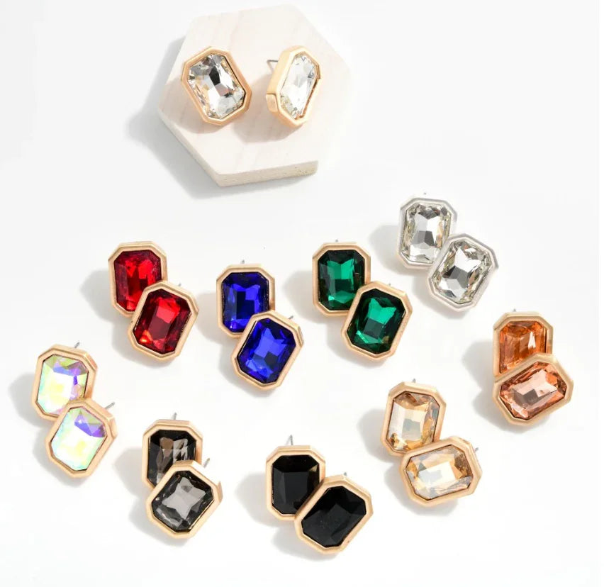 Chunky Rhinestone Drop Earrings