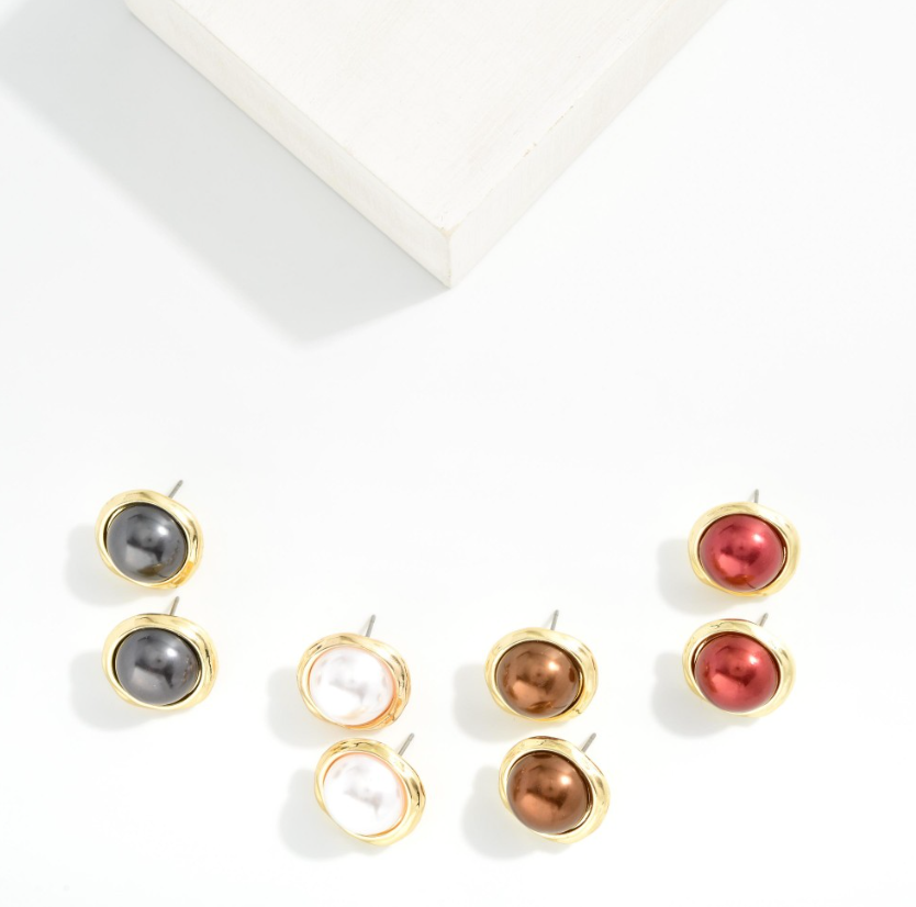 Metallic Ball Stud Earrings