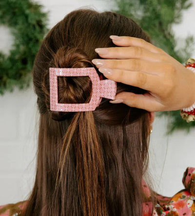 Teleties Small Flat Square Clip - Laura Park Berry Cozy