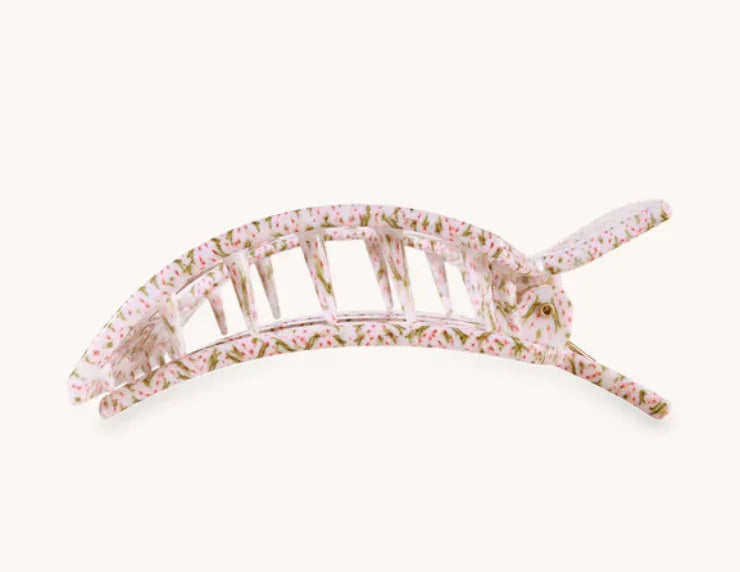 Teleties Small Flat Square Clip - Laura Park Pine & Pearl