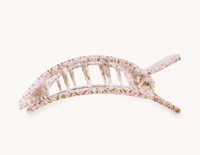 Teleties Small Flat Square Clip - Laura Park Pine & Pearl