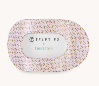 Teleties Flat Round Large Hair Clip - Pine & Pearl