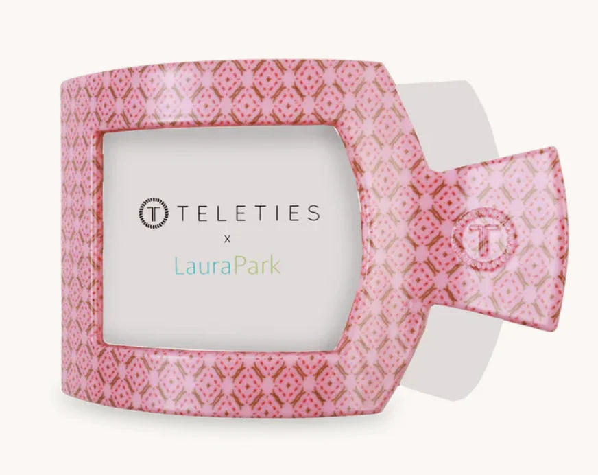 Teleties Large Flat Square Clip - Laura Park Berry Cozy