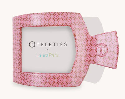 Teleties Large Flat Square Clip - Laura Park Berry Cozy