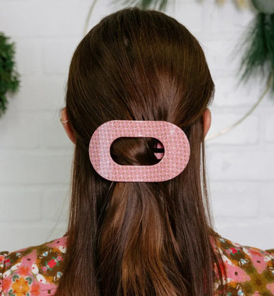 Teleties Flat Round Large Hair Clip - Berry Cozy