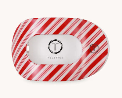 Teleties Flat Round Large Hair Clip - Candy Cane Crush