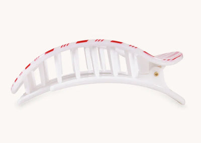 Teleties Flat Round Large Hair Clip - Candy Cane Crush