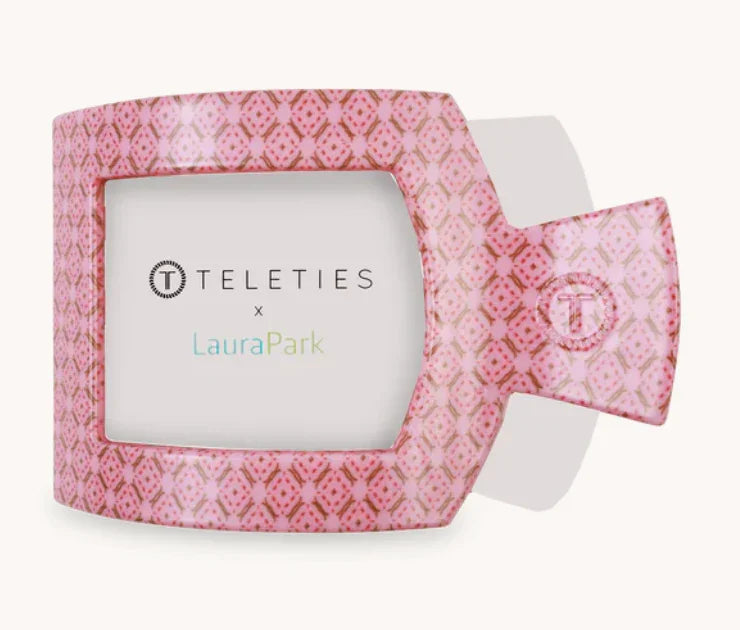 Teleties Medium Flat Square Clip - Laura Park Berry Cozy