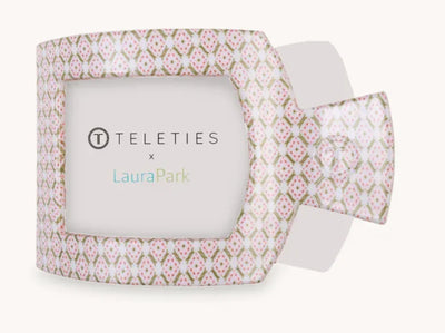 Teleties Medium Flat Square Clip - Laura Park Pine & Pearl