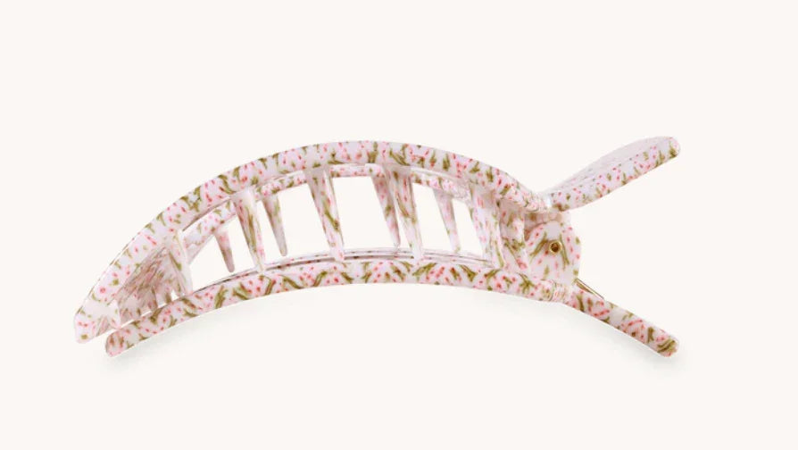 Teleties Medium Flat Square Clip - Laura Park Pine & Pearl