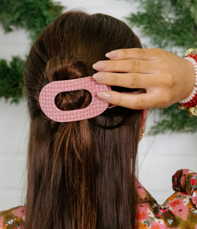 Teleties Flat Round Medium Hair Clip - Laura Park Berry Cozy