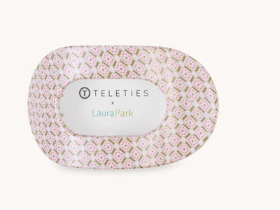 Teleties Flat Round Small Hair Clip - Laura Park Pine & Pearl