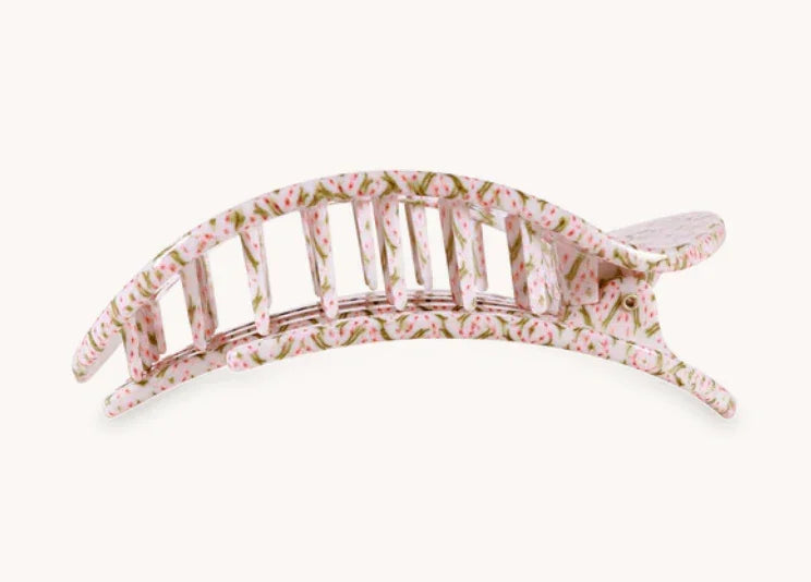 Teleties Flat Round Small Hair Clip - Laura Park Pine & Pearl