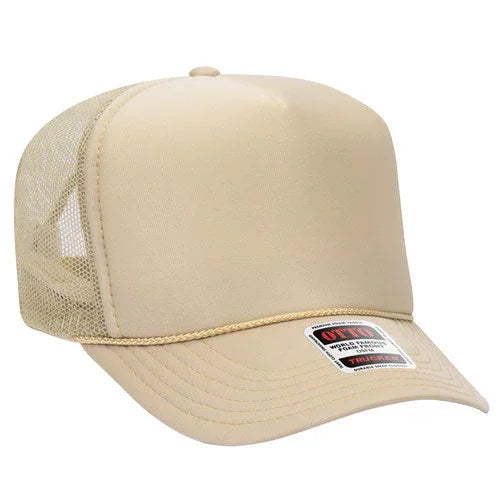 Front View of the Tan Trucker Hat