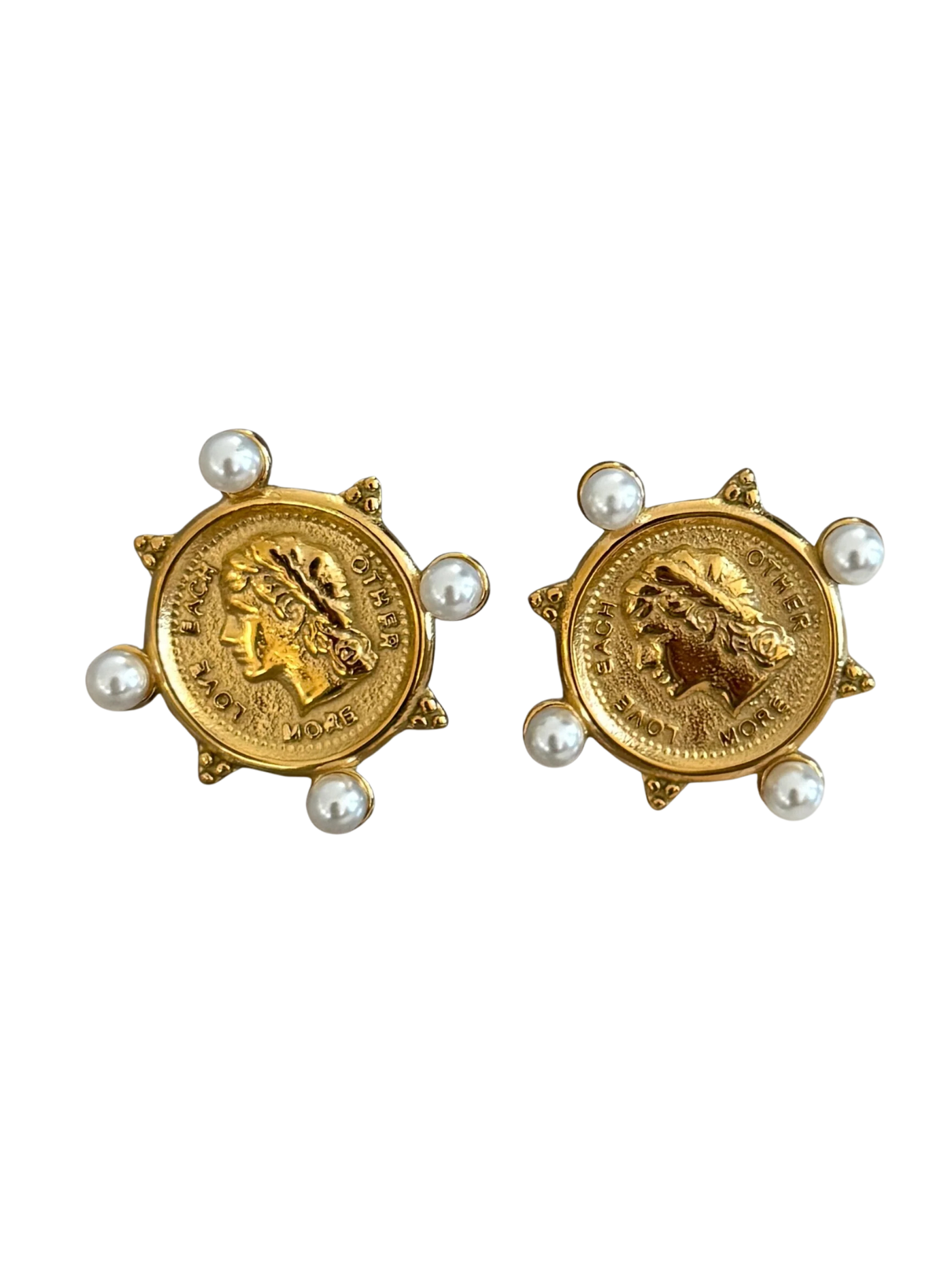 Pearl Coin Earrings