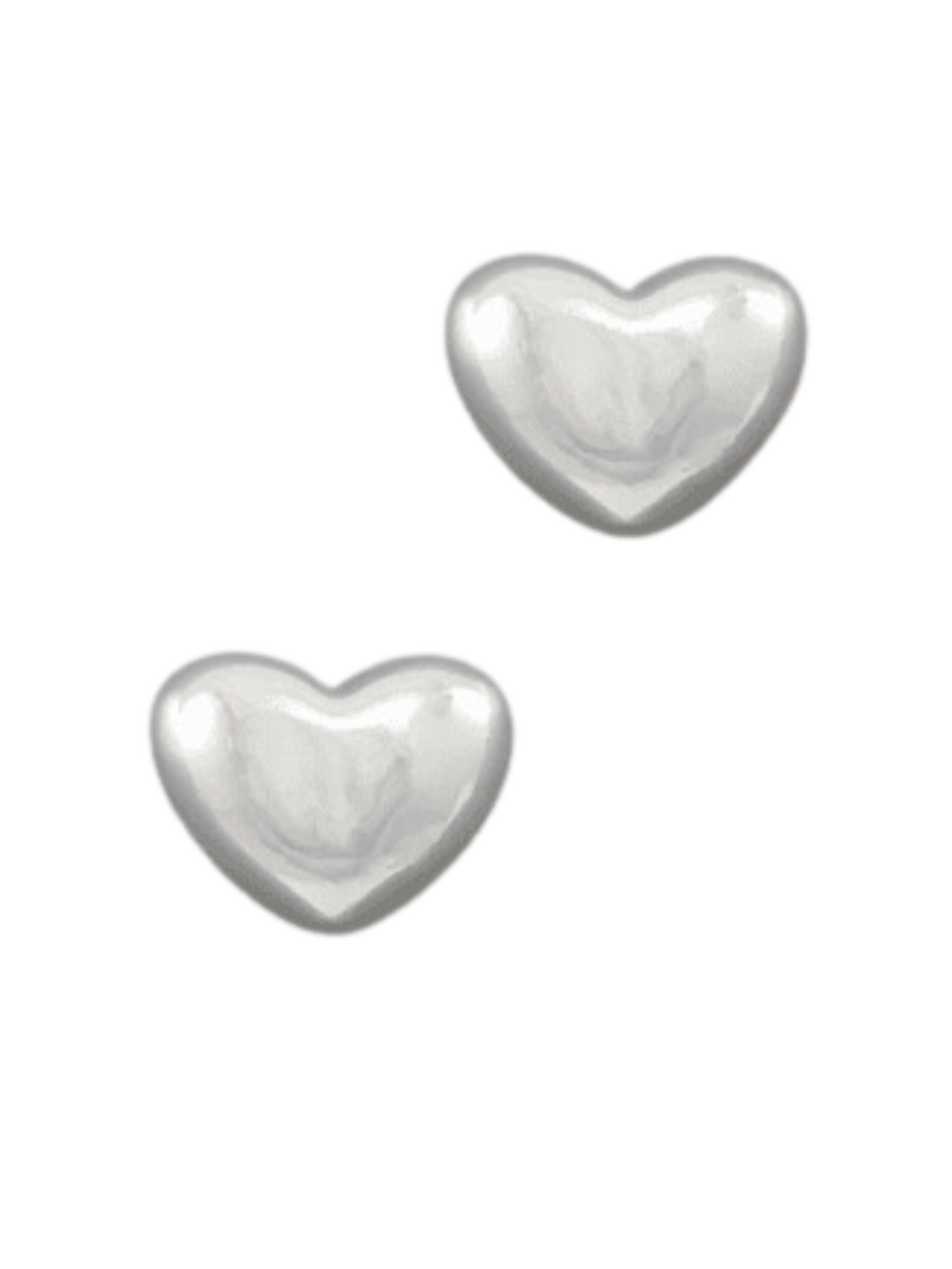 Heart Dome Studs in silver.