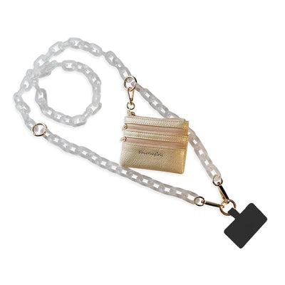 White Chain with Golden Pouch