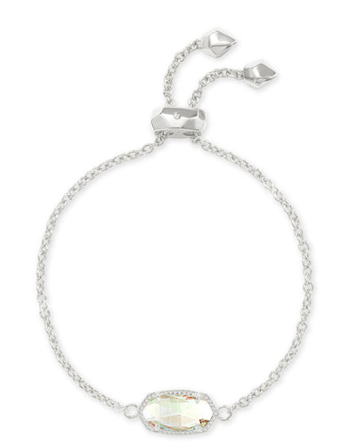 Silver Elaina Adjustable Chain Bracelet in Dichroic Glass | Kendra Scott