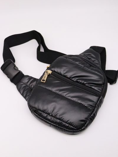 Black Puffer Sling Bag
