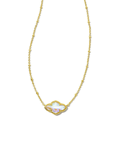 Kendra Scott Abbie Pendant Necklace in Gold Iridescent Abalone